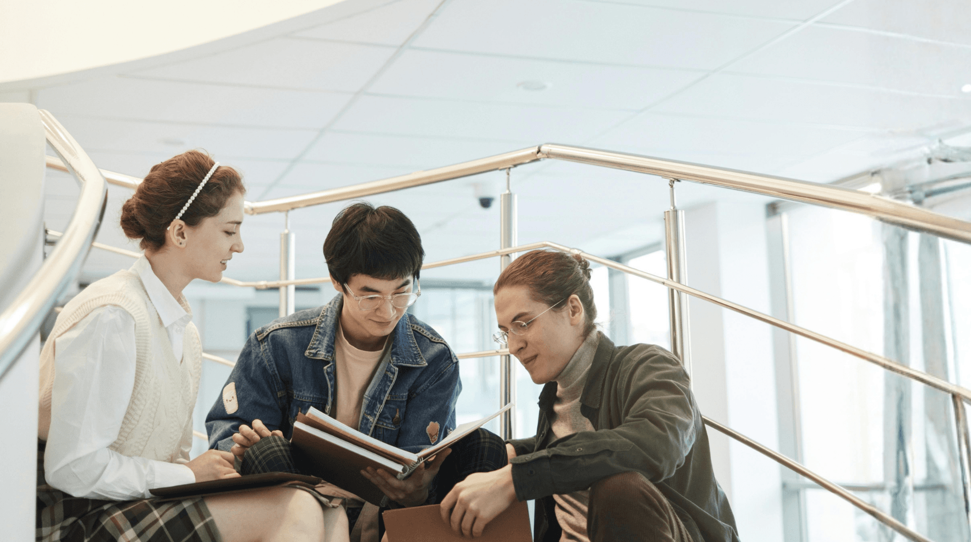 Young woman studying at a laptop